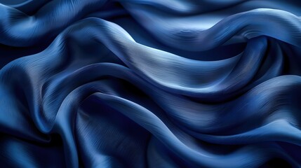 Obraz premium Abstract Blue Fabric Waves Background