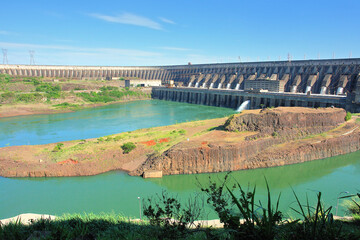 The Itaipu Dam  a hydroelectric dam on the Paraná River located on the border between Brazil and Paraguay