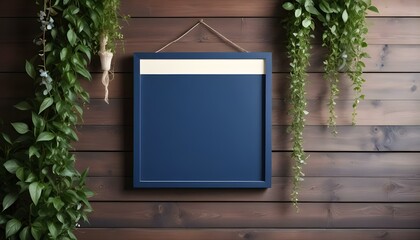 Mockup cuadro en blanco en la pared