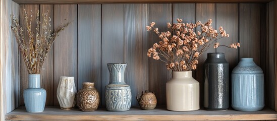 Charming decorative accents on a rustic bookshelf enhancing home interior design