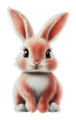 Fototapeta premium PNG Cute rabbit with fluffy fur sitting quietly