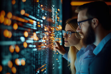 A Diverse Team Of It Professionals Collaborating In An Office, Discussing The Migration Of Data And Applications To The Cloud, With Digital Graphs And Migration Plans Displayed On Screens