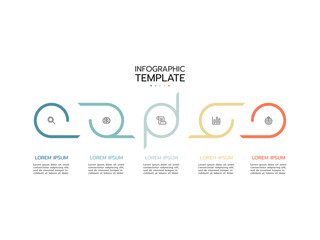 Timeline infographic template. 5 Step timeline infographics template. presentation graph. Business concept with 5 options, vector illustration.
