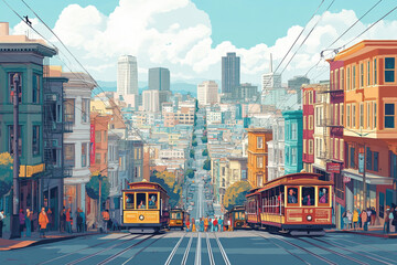 Obraz premium tram in the city