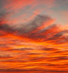 red sunset sky