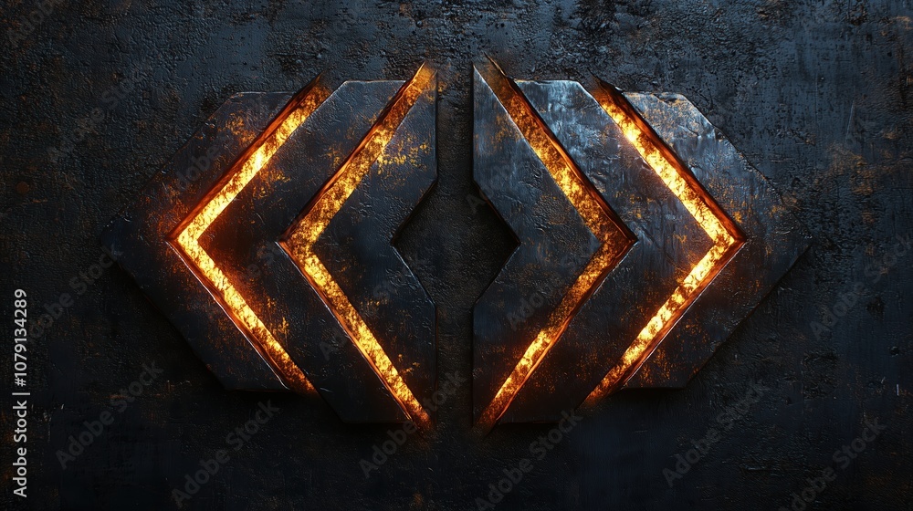 Aufkleber two arrows with flames on them, creating a sense of movement and energy. the design is bold and eye-