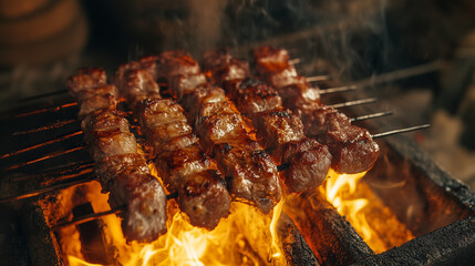 Pysznie zarumienione, grillowane mięso, kt&oacute;re uwodzi głębokim smakiem i aromatem dymu.
