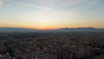 Breathtaking sunrise view of Catania, city meets sky in Italy