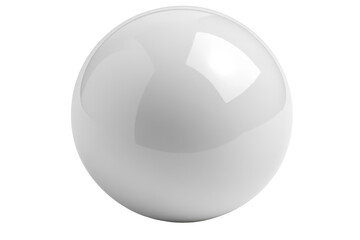 A glossy white sphere contrasts sharply with a bright surface