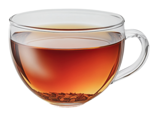 PNG Beautifully brewed tea in a transparent glass cup
