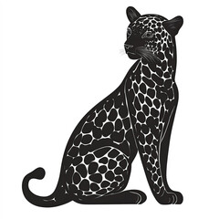 Jaguar Silhouette, Illustration Isolated On White Background