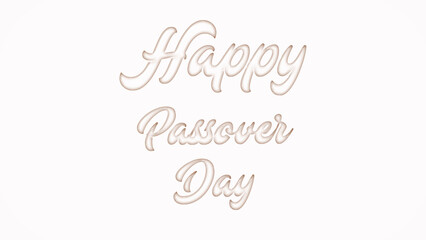 Happy Passover with plastic style text effect on white background
