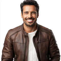 Obraz premium Man ÑˆÑ� Leather Jacket Isolated