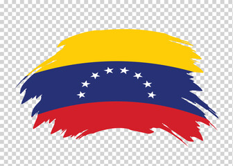 Flag of Venezuela with distressed paint stroke brush effect on isolated background