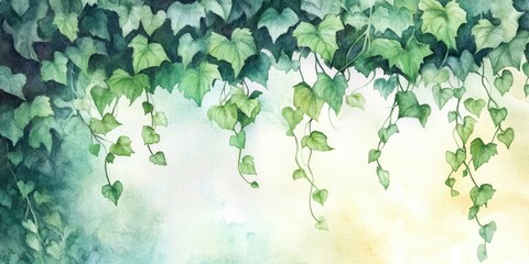 Enchanting Ivy Branch Watercolor Illustration for Botanical Design