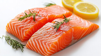 Salmon On White Background