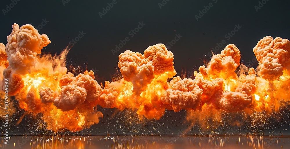 Aufkleber explosive detonation sequence dramatic time lapse capture of a bomb blast from ignition to full expl