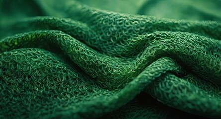 Obraz premium Macro shot of an intricate, textured green surface resembling natural patterns, with organic folds and layered detail, ideal for backgrounds.