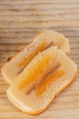 (Pan de Cadiz) Typical sweet from Andalusia, Spain. Baked dessert of marzipan dough filled with...