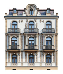 Obraz premium PNG Ornate historic building with balconies