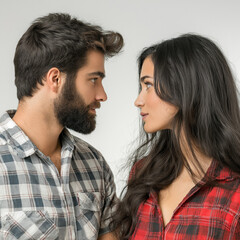 Naklejka premium Two People Talking Isolated