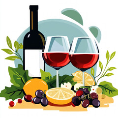 Wine Meal Isolated