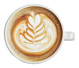 PNG Heart-designed latte in white cup