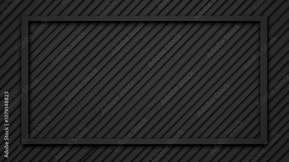 Poster black and white image of a frame with black lines. the frame is empty and the lines are very thin