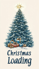 Artistic depiction of a Christmas tree with 'Christmas Loading' text, embodying the spirit of the holiday season.