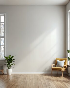 Parete vuota in ambiente moderno - Empty wall light room interior - modern living room