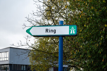 Sign to the ringroad highway Anderlecht, Brussels Capital Region, Belgium