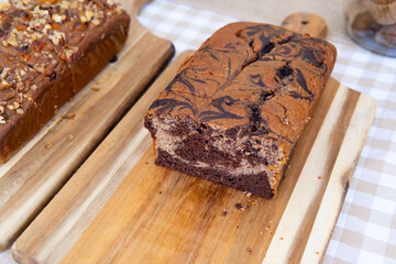 Homemade chocolate sponge cake