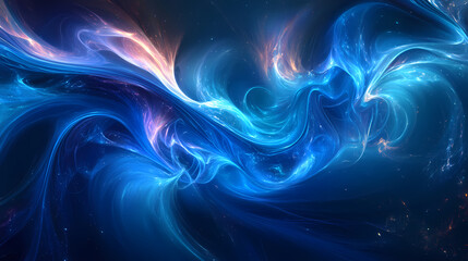 Mystical blue smoke swirling gracefully in a dark background at twilight in an artful display. Mystique. Illustration