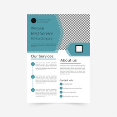 A4 size colorful corporate business flyer layout with creative design, Digital marketing Vector template with unique shape.


