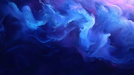 Mystical blue smoke swirling gracefully in a dark background at twilight in an artful display. Mystique. Illustration