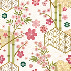 Colorful Japanese Floral Pattern