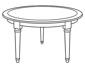 Table Coloring Page with White Background