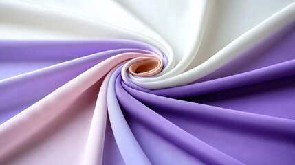   Purple, white, pink fabric with a central circular hole