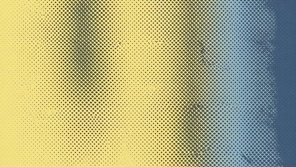 Abstract yellow and blue halftone background. Generative Ai.