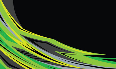 Abstract green geometric stripes racing background for car wrap sticker