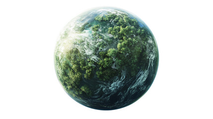 Green planet concept, isolated on white background