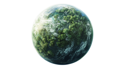 Green planet concept, isolated on white background