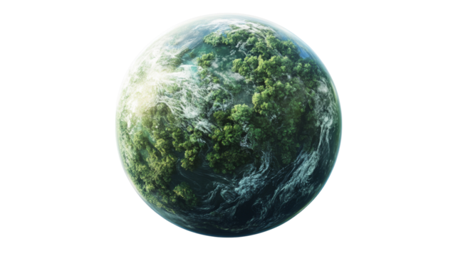 Green planet concept, isolated on white background