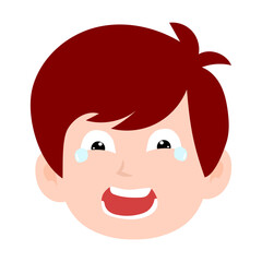 Obraz premium boy red color avatar cartoon emoticon, expression face