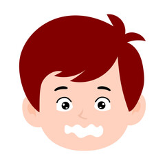 boy red color avatar cartoon emoticon, expression face