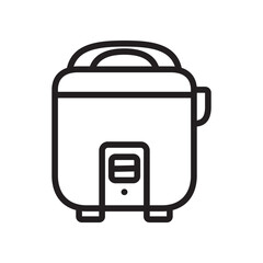 Rice cooker vector line icon design in trendy style