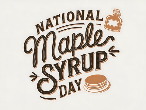 National Maple Syrup Day Graphic with Pancake Illustration
