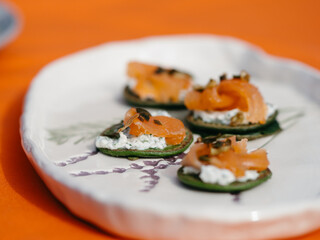 Pancakes salmon