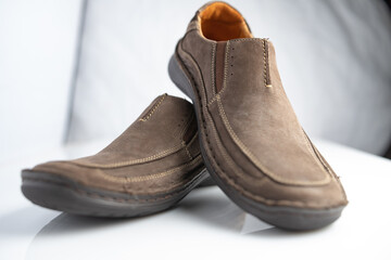 Beautiful fashionable men's shoes made of genuine leather.