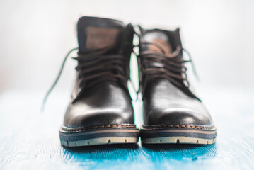 Beautiful fashionable men's shoes made of genuine leather.